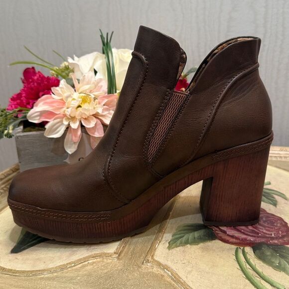 Kork-Ease Robin Brown Platform Ankle Boots Sz 9.5 - Picture 5 of 13